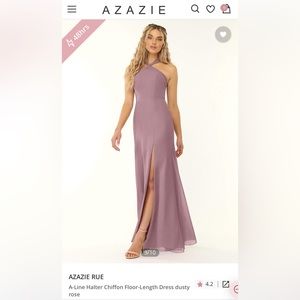 Azazie chiffon bridesmaid dress in dusty rose.